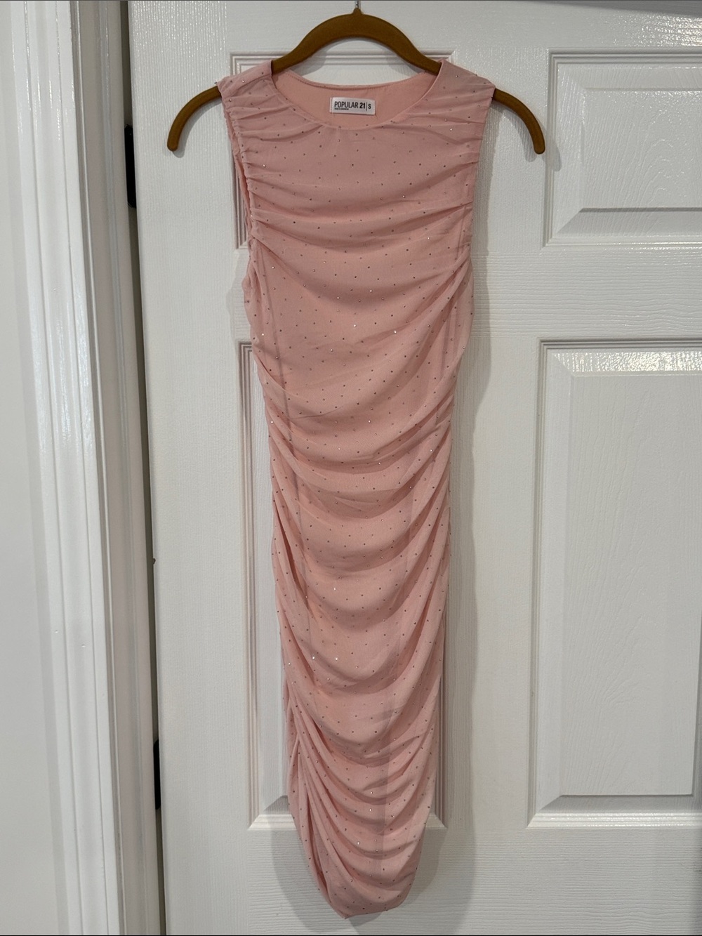 popular 21 Pink Mini Dress with Silver Rhinestones